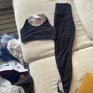 Black and white matching workout set